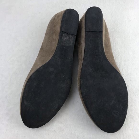 FS/NY Made in Italy Low Wedge Ballet Flats Shoes Slip-On Shimmer Taupe Size 6 - Picture 9 of 13